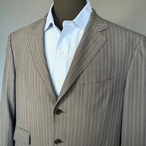 Men's Etro‎ Briseide | 50R | 3 Button Gray Pinstripe Wool Blazer - Made in Italy